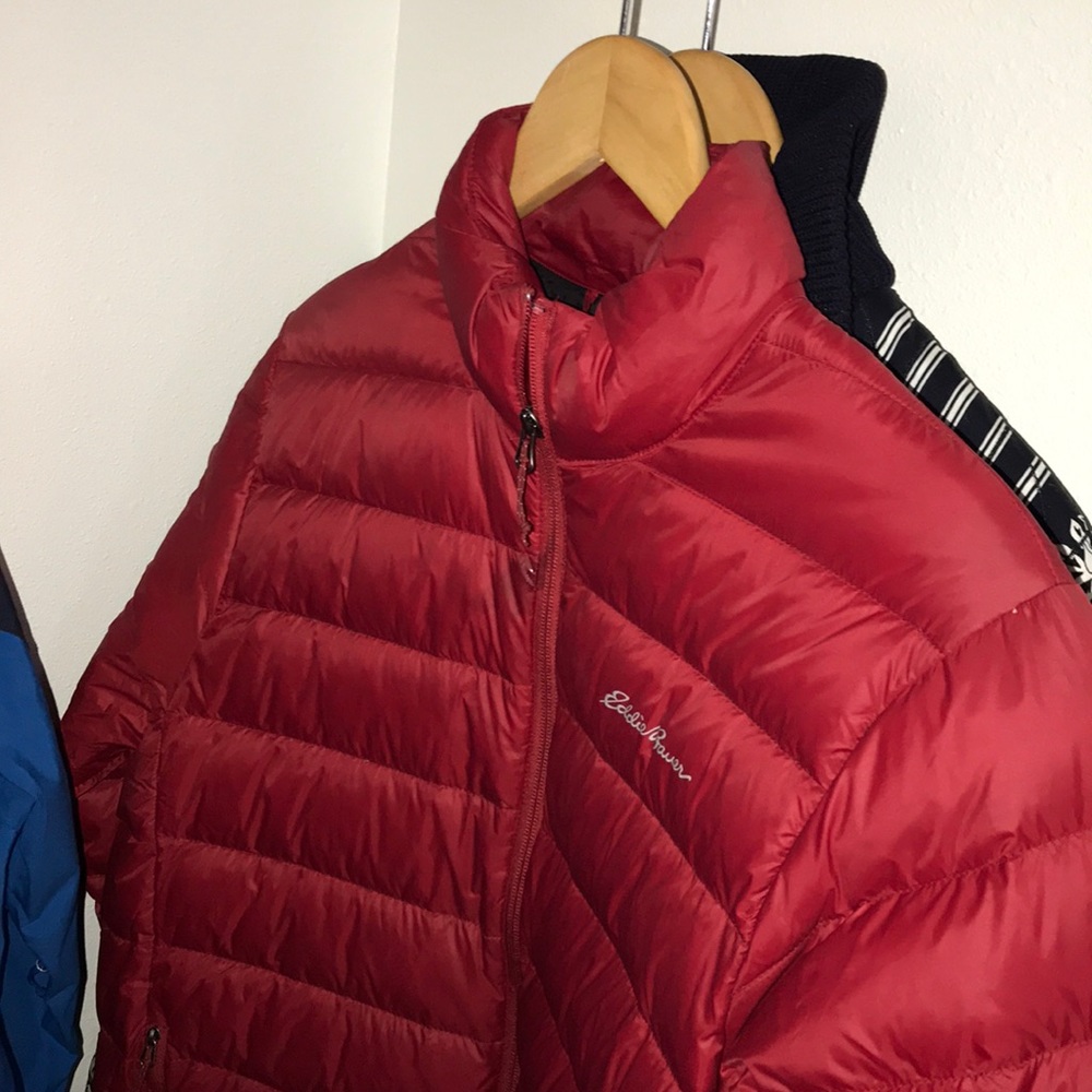 Eddie Bauer down coat comes with a beanie